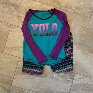 Joe Boxer 2 Piece YOLO Pajama Set Size M